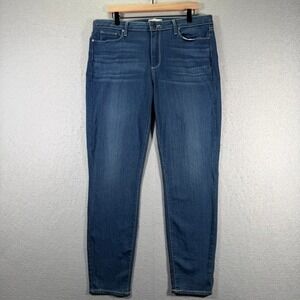 Paige Hoxton Ankle High Rise Skinny Jeans Size 33 Dark Wash Denim Comfort